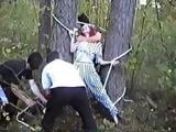 Group Of Violent Punks Bruttaly Attacked And Tied Up To A Tree Helpless Russian Girl