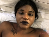 Ebony sex bomb enjoying cunnilingus in POV style close up