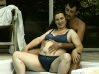 Massive boobed preggo embracing the love