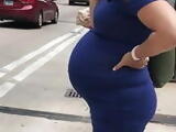 Candid Sexy Preggo in Blue